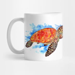 Red Watercolor Sea Turtle Mug